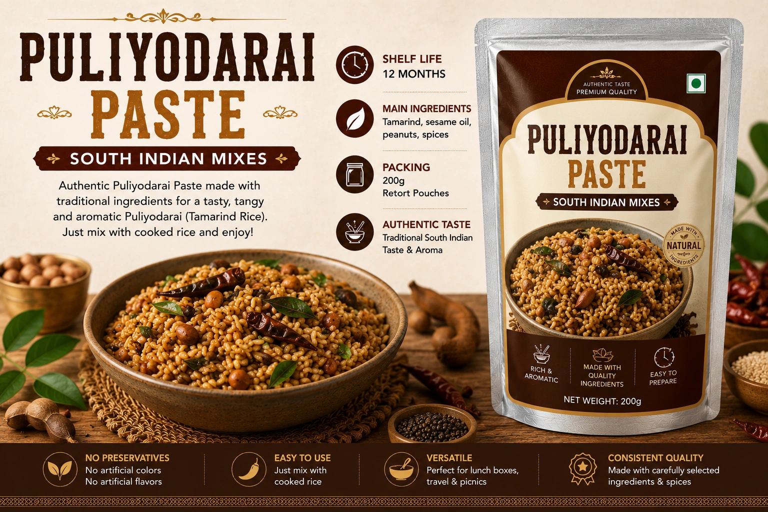 Puliyodarai Paste